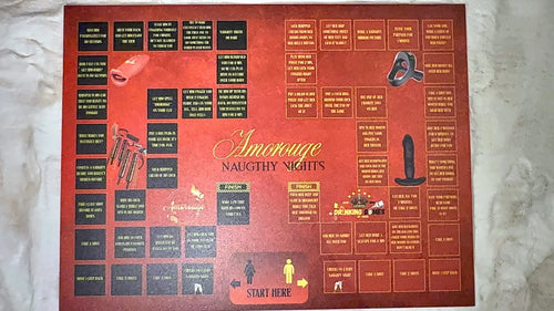 Amorouge The Naughty Game speelbord met rode en zwarte route